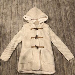 Zara Girls Cream Sweater Knit Jacket
